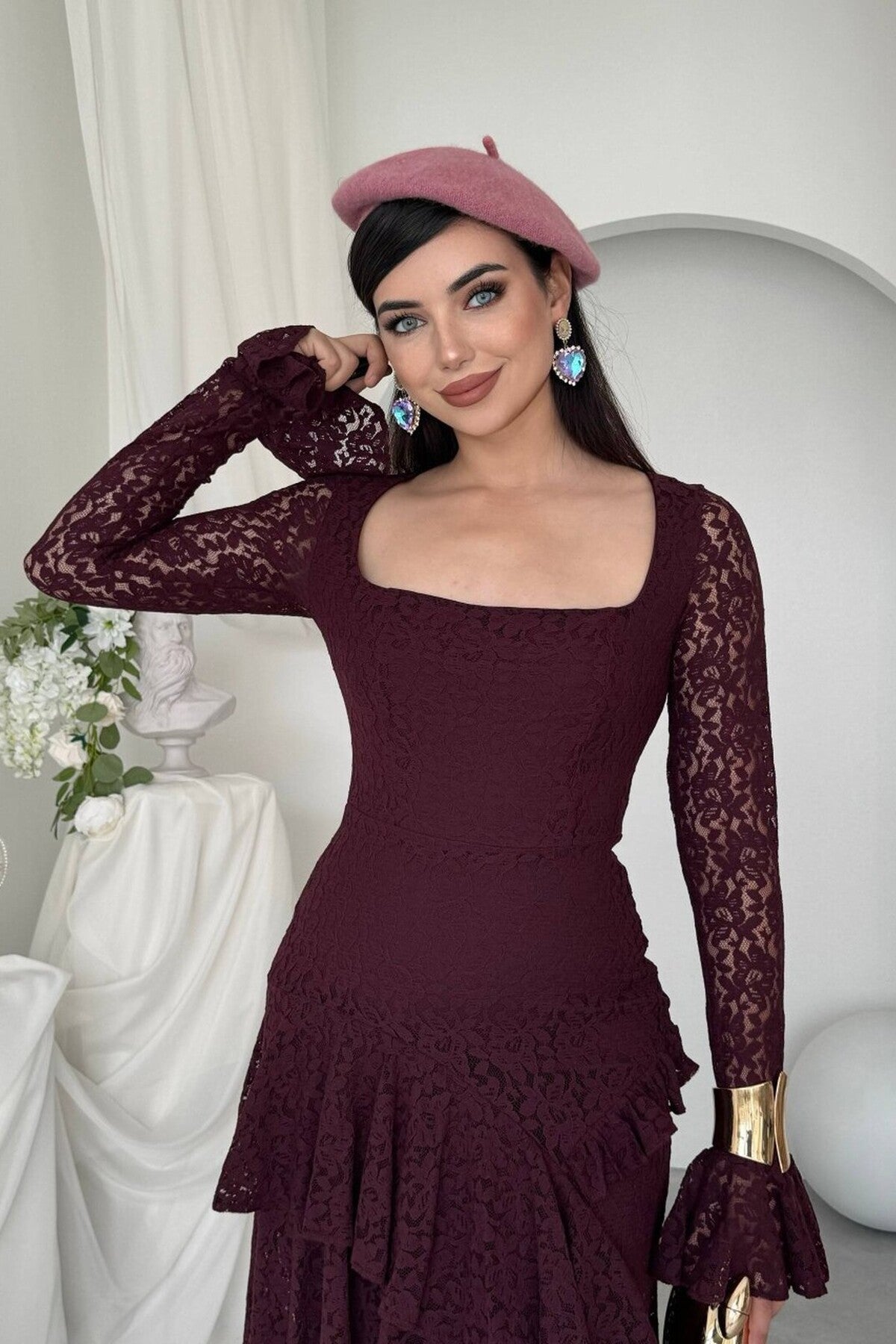 Lace Flounce Dress
