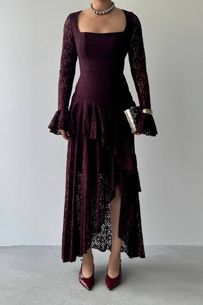 Lace Flounce Dress