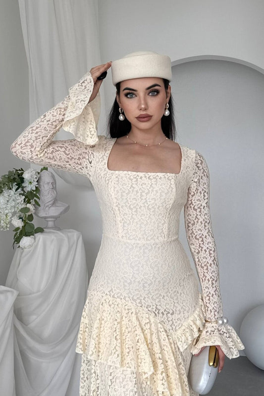 Lace Flounce Dress