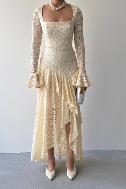 Lace Flounce Dress