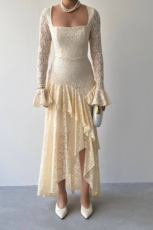 Lace Flounce Dress