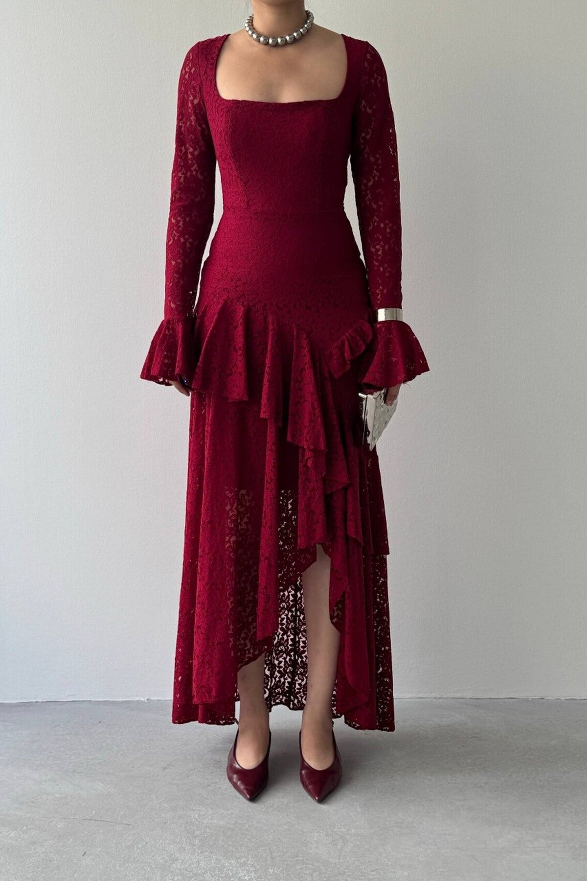 Lace Flounce Dress