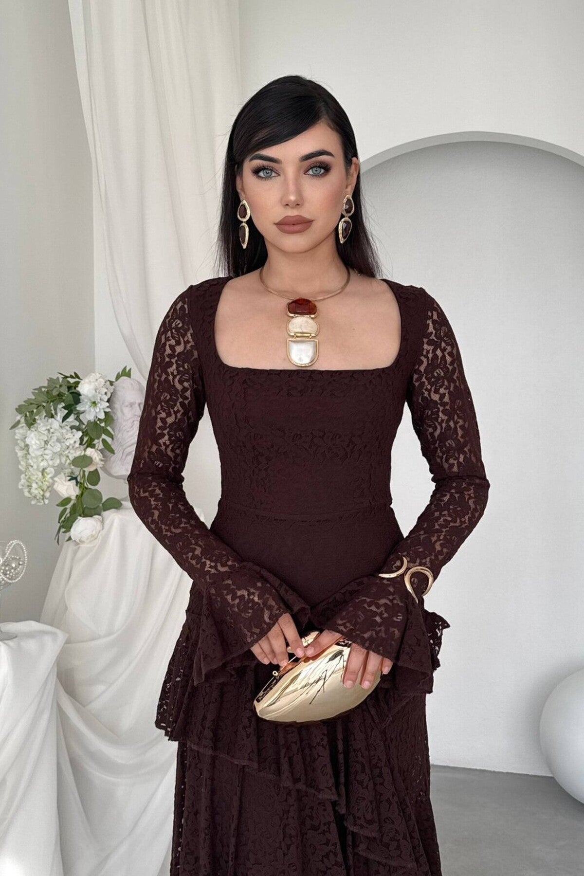 Lace Flounce Dress
