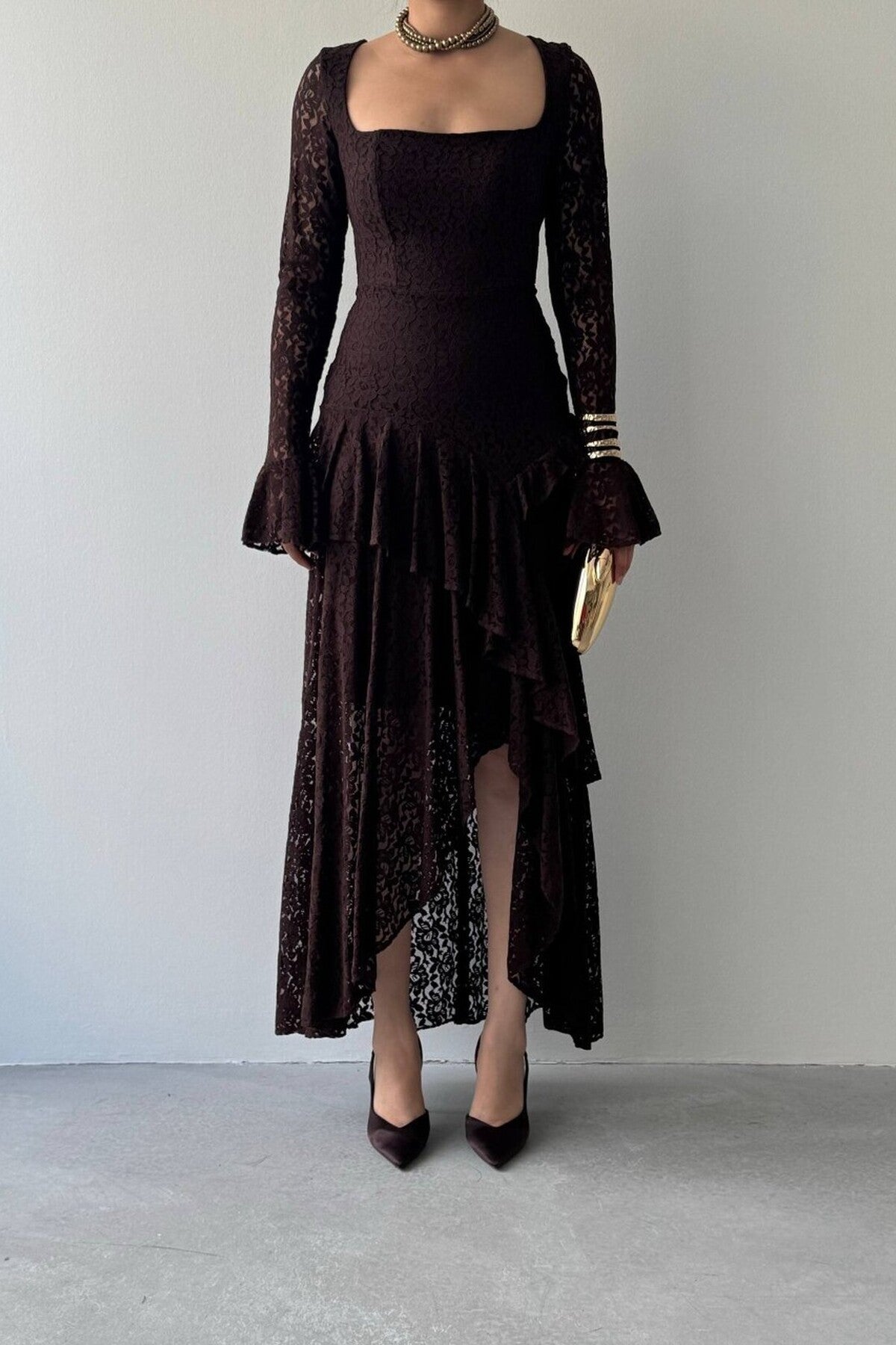 Lace Flounce Dress
