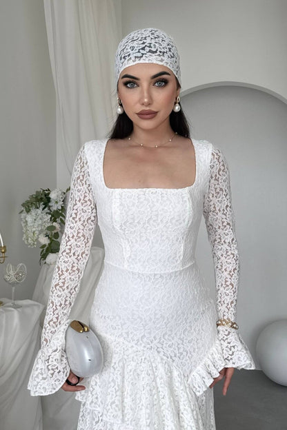 Lace Flounce Dress