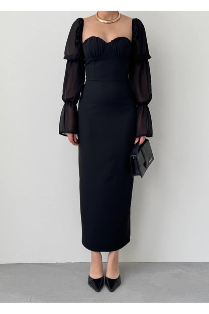 Sweetheart Puff Sleeve Dress
