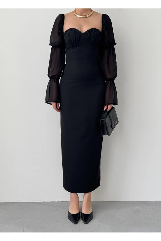 Sweetheart Puff Sleeve Dress