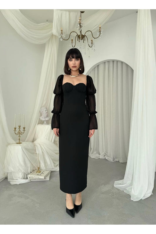 Sweetheart Puff Sleeve Dress