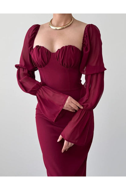 Sweetheart Puff Sleeve Dress