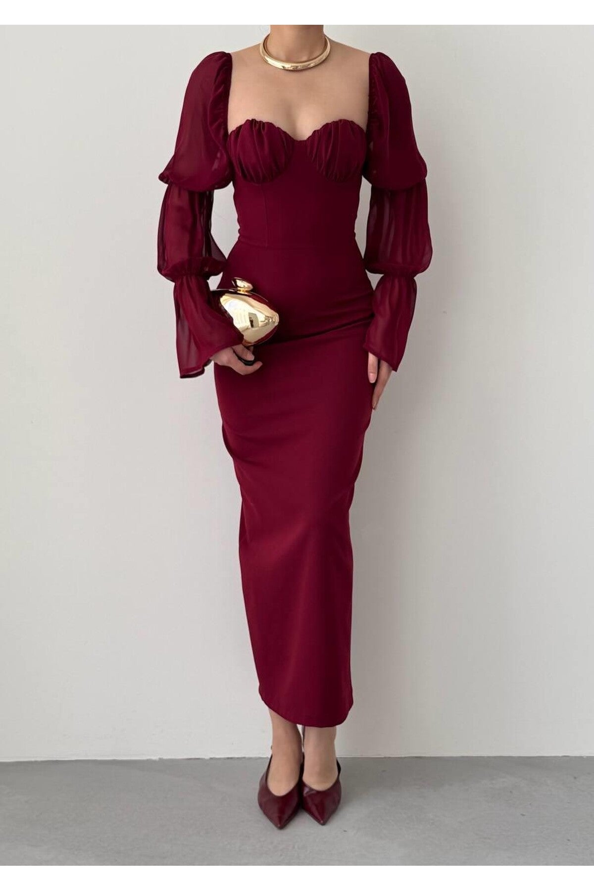 Sweetheart Puff Sleeve Dress