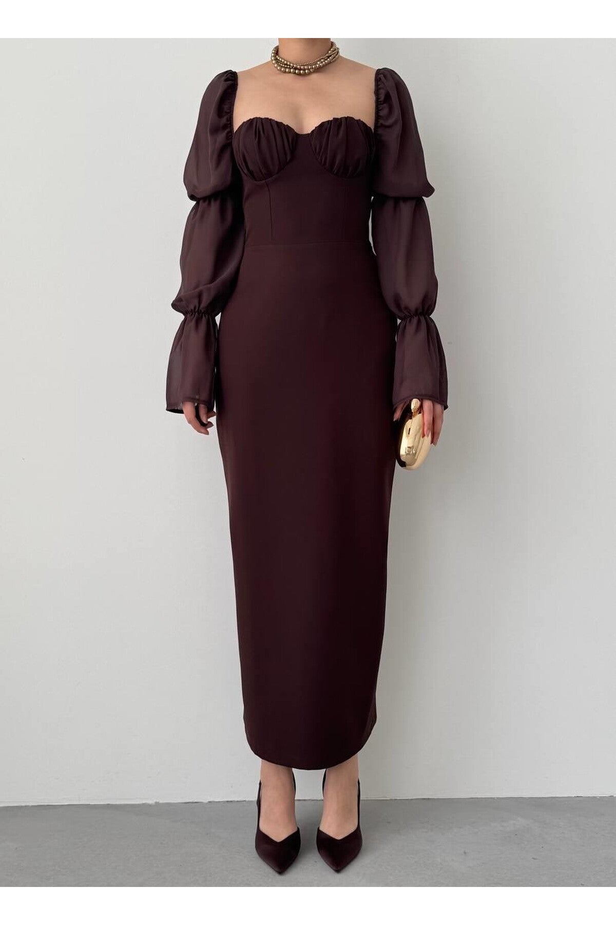 Sweetheart Puff Sleeve Dress