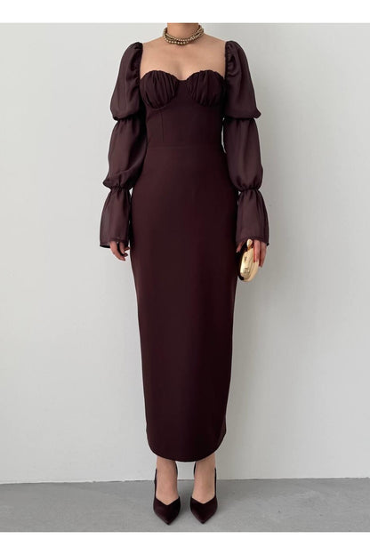 Sweetheart Puff Sleeve Dress