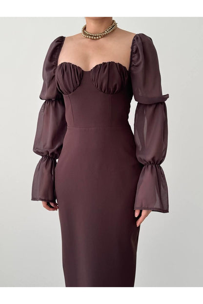 Sweetheart Puff Sleeve Dress