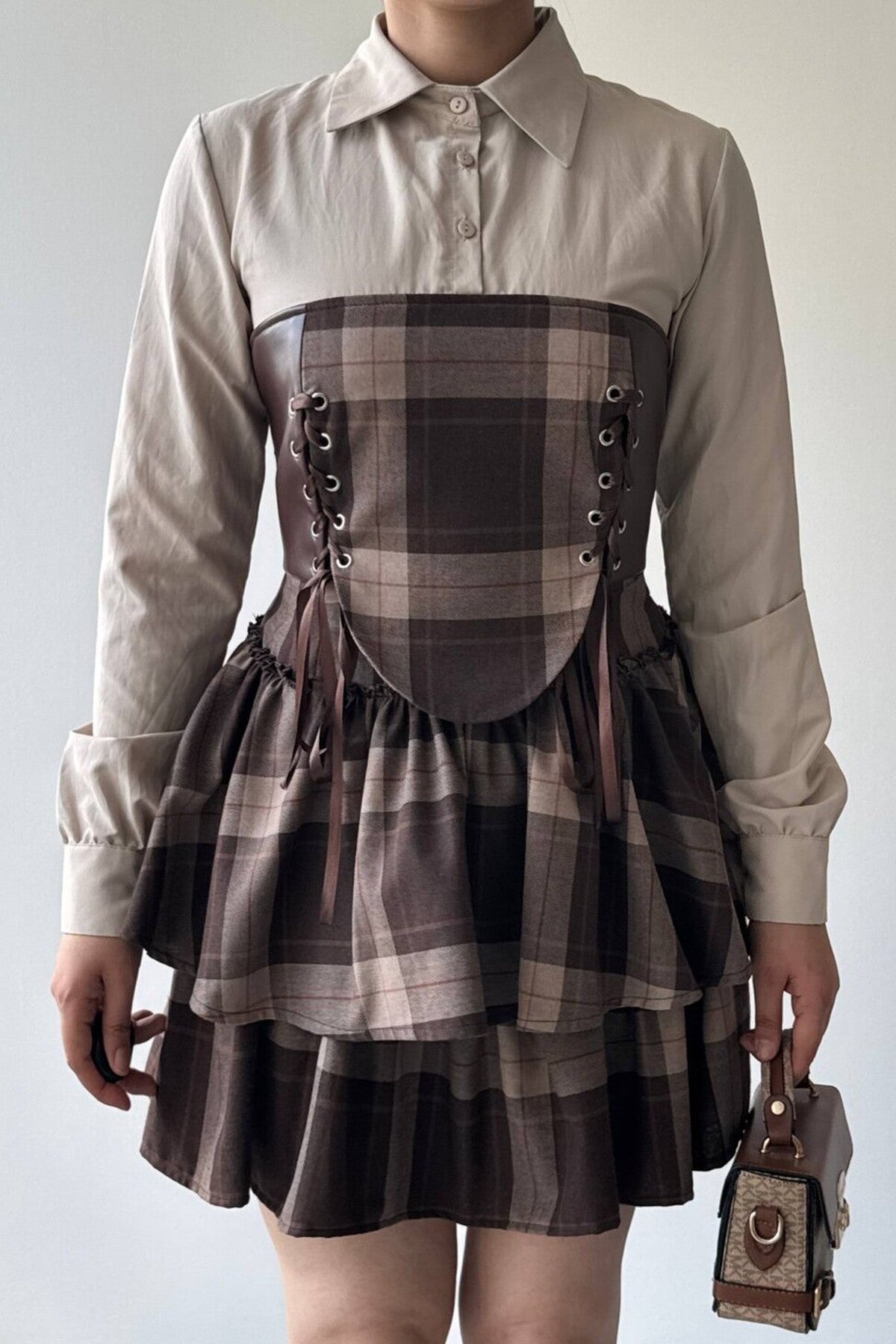 Tartan Corset Mini Dress