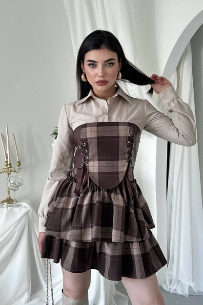 Tartan Corset Mini Dress