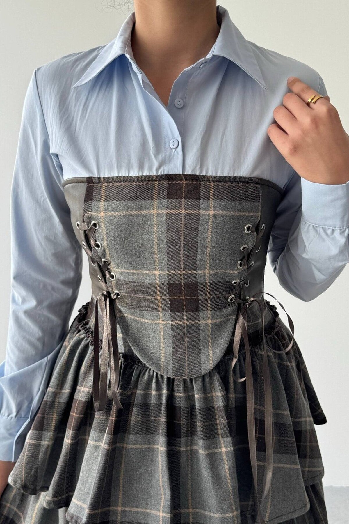 Tartan Corset Mini Dress