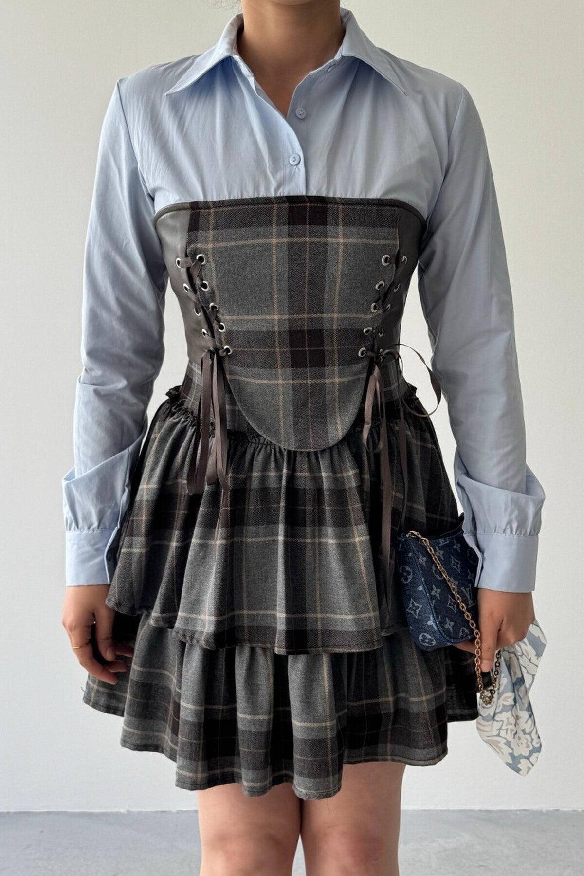 Tartan Corset Mini Dress