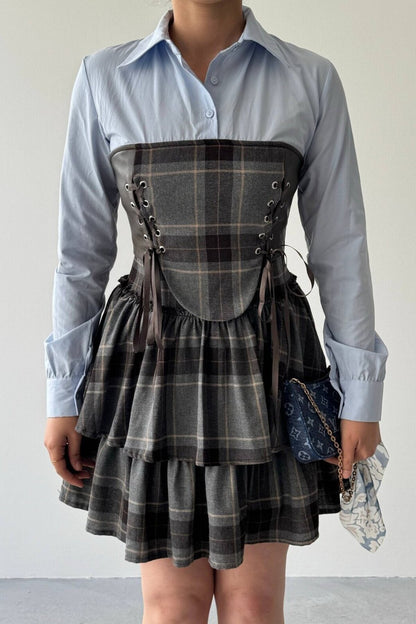 Tartan Corset Mini Dress