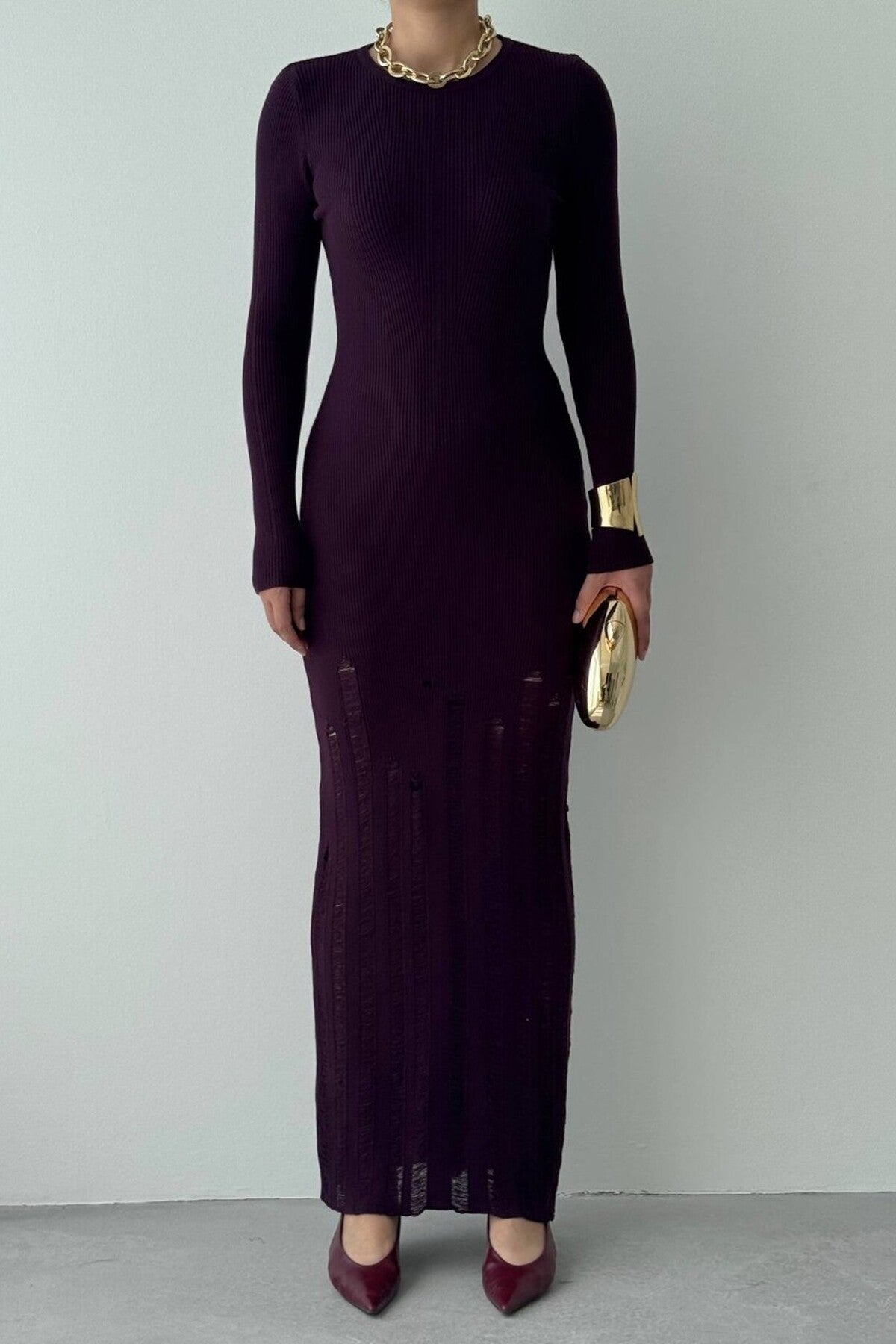 Ribbed Knit Maxi Dress