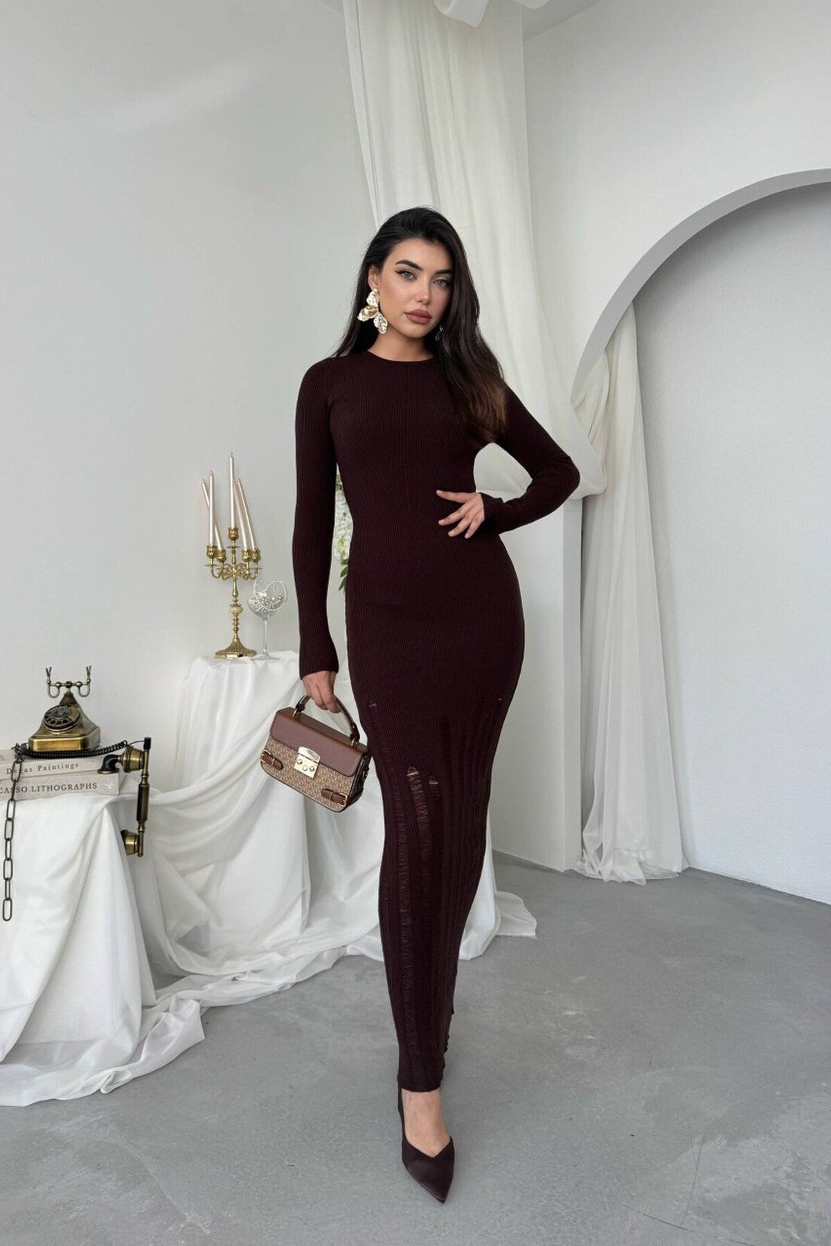 Ribbed Knit Maxi Dress