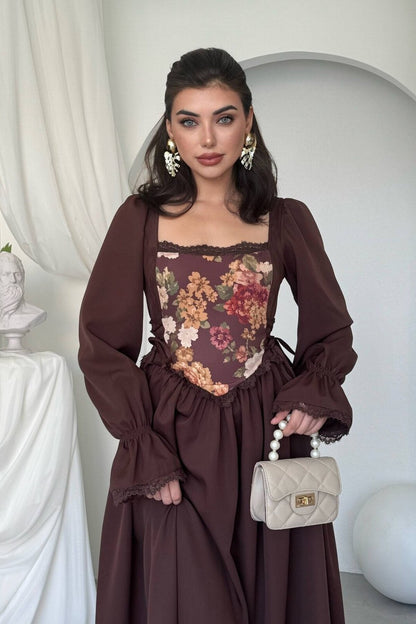 Tapestry Corset Maxi Dress
