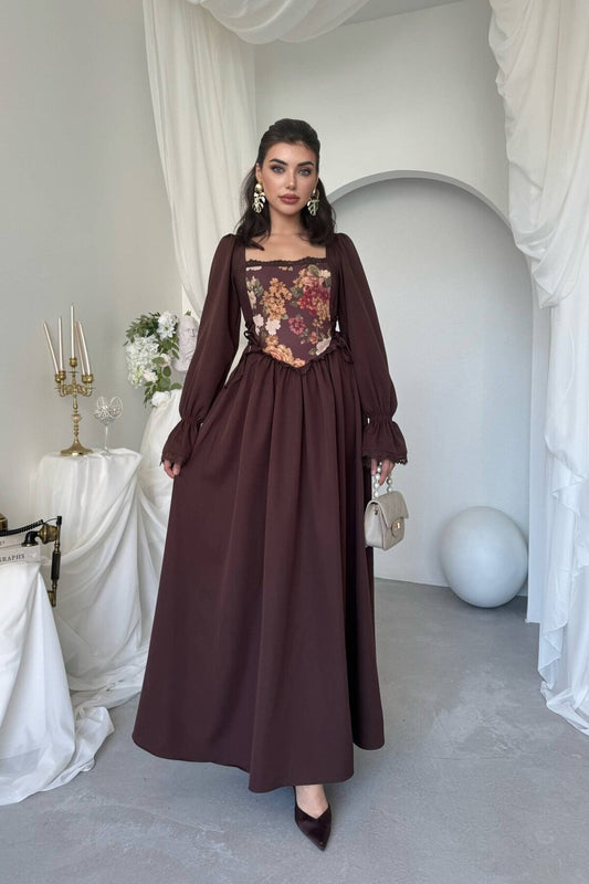 Tapestry Corset Maxi Dress