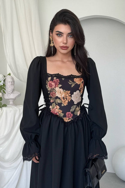Tapestry Corset Maxi Dress