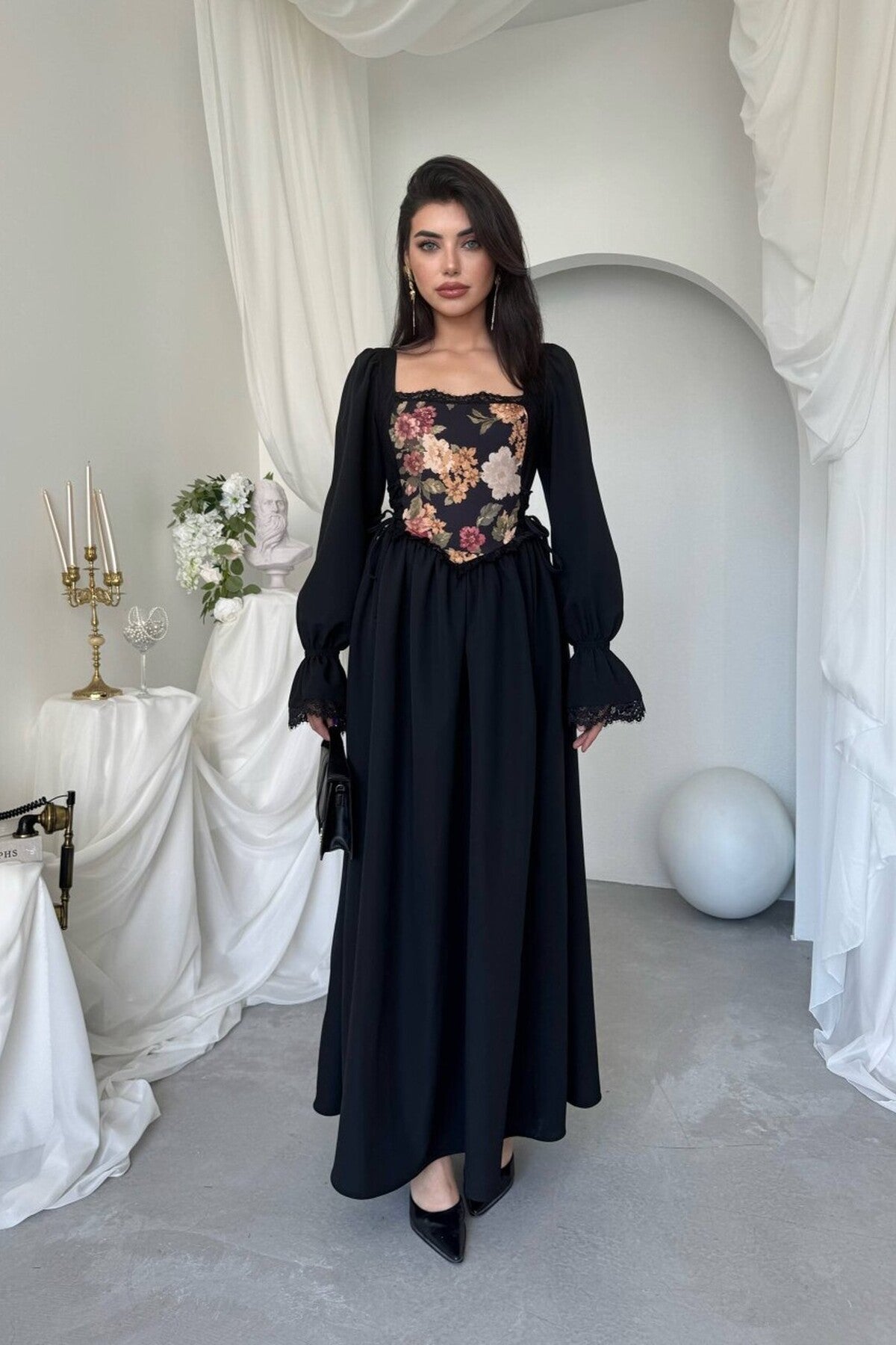 Tapestry Corset Maxi Dress
