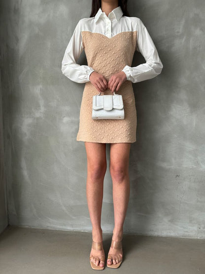 Poplin Panel Shift Dress