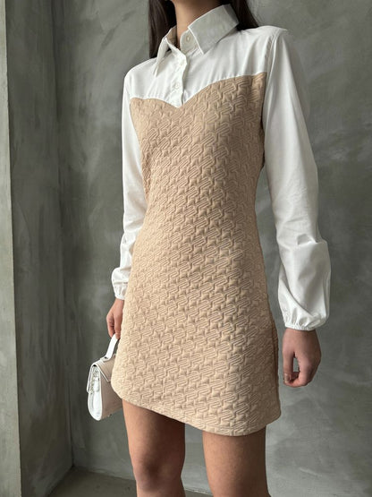 Poplin Panel Shift Dress