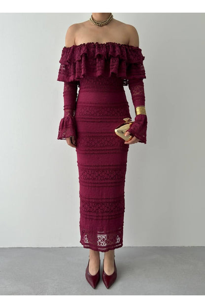 Enchanting Lace Ruffle Dress
