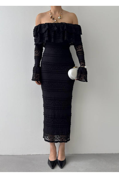 Enchanting Lace Ruffle Dress