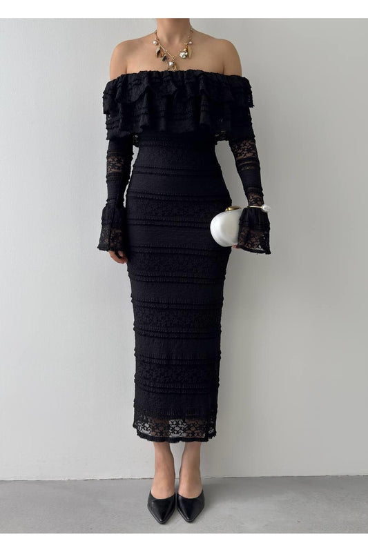 Enchanting Lace Ruffle Dress