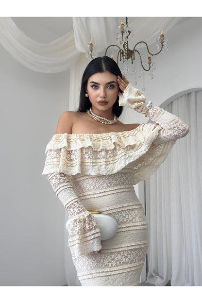 Enchanting Lace Ruffle Dress