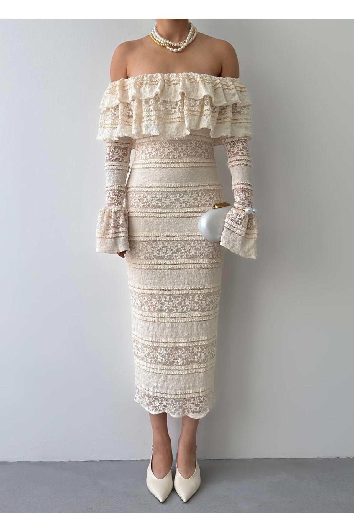 Enchanting Lace Ruffle Dress