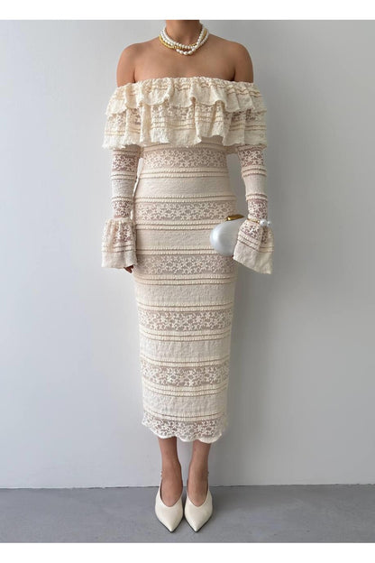 Enchanting Lace Ruffle Dress