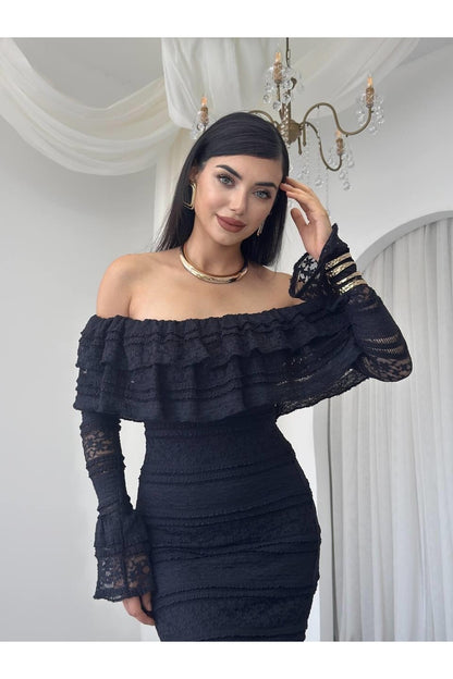 Enchanting Lace Ruffle Dress
