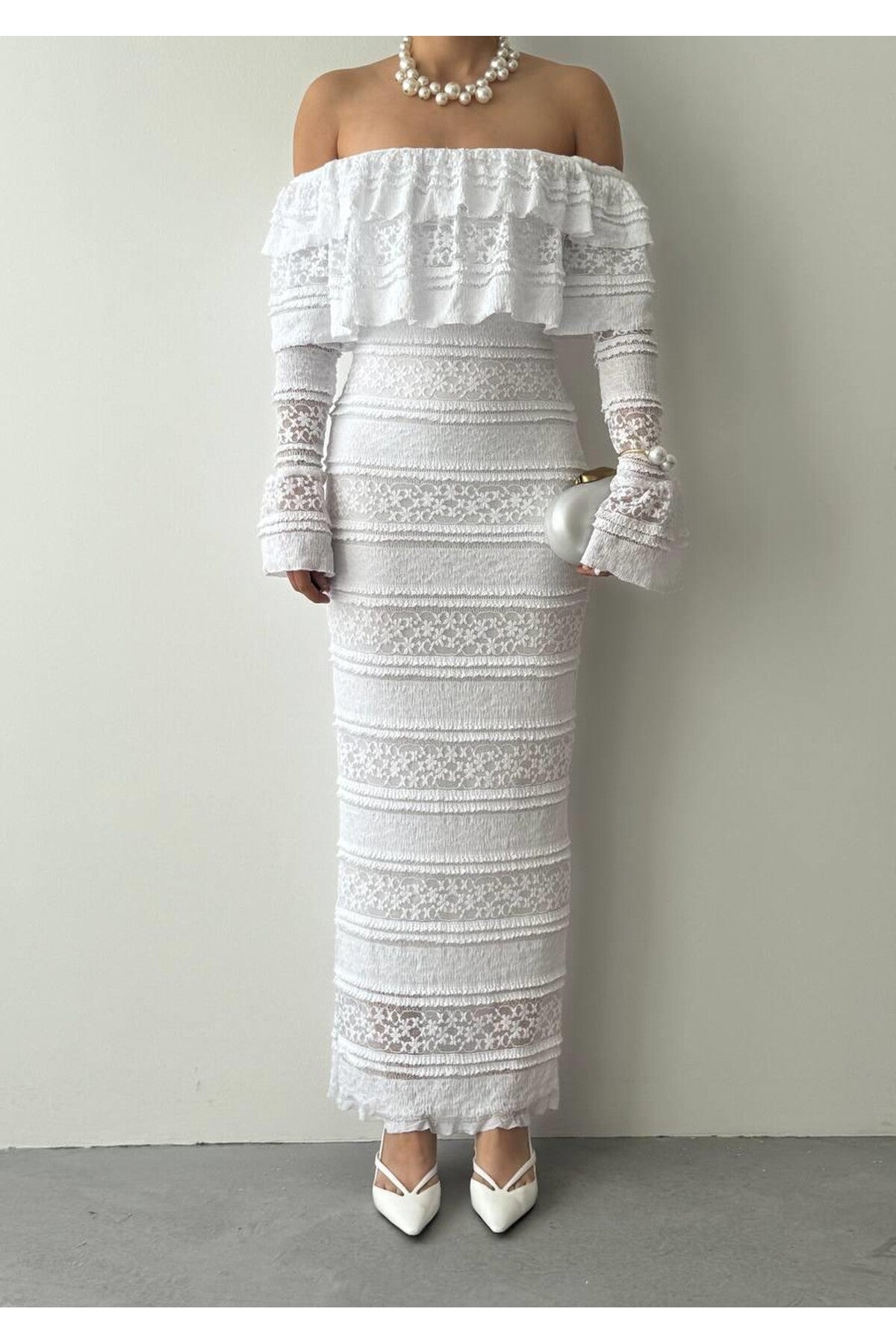 Enchanting Lace Ruffle Dress