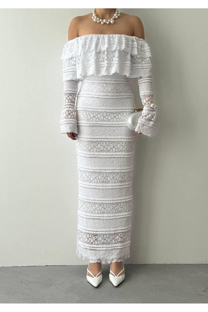 Enchanting Lace Ruffle Dress