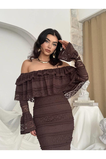 Enchanting Lace Ruffle Dress