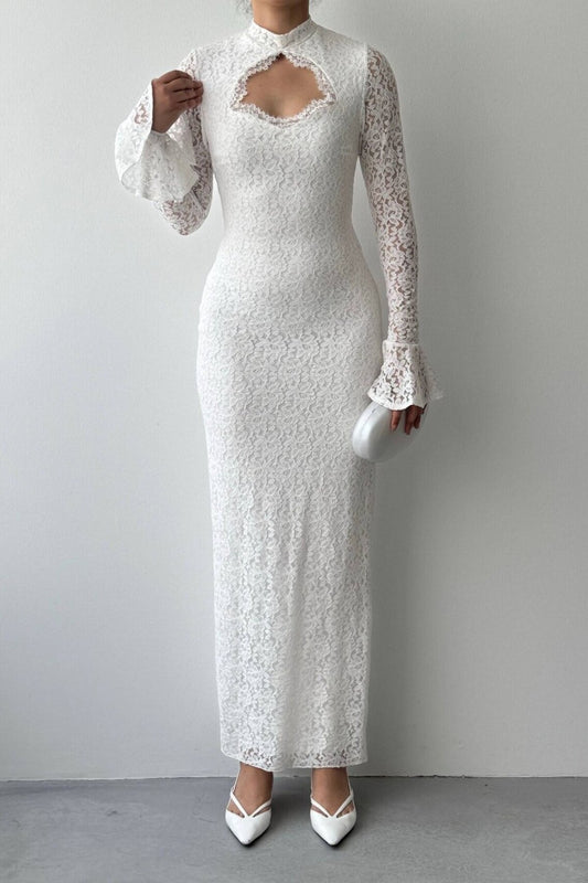 Keyhole Lace Maxi Dress