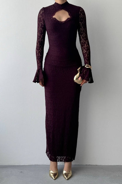 Keyhole Lace Maxi Dress