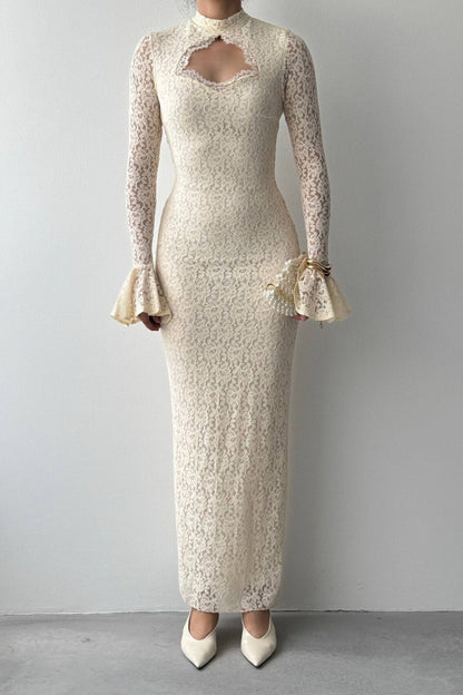 Keyhole Lace Maxi Dress
