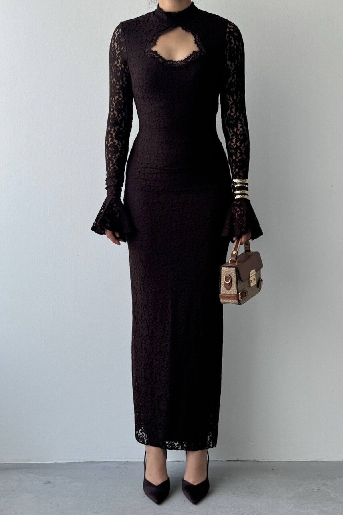 Keyhole Lace Maxi Dress