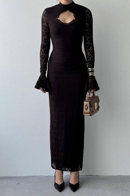 Keyhole Lace Maxi Dress