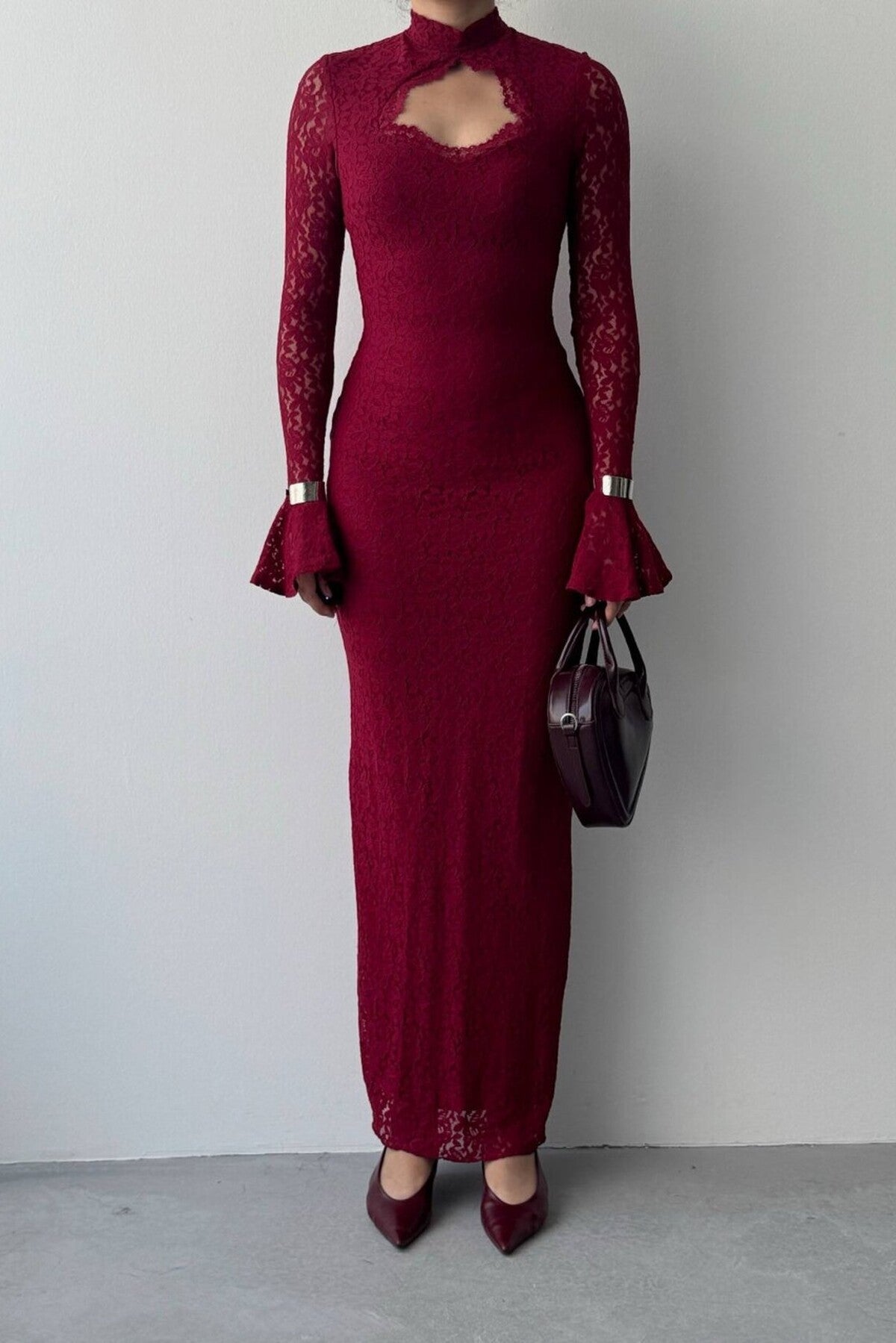 Keyhole Lace Maxi Dress